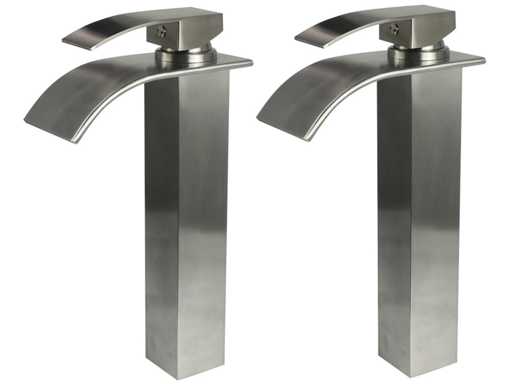 2x Mawialux wastafelkraan - hoog model - chrome of RVS