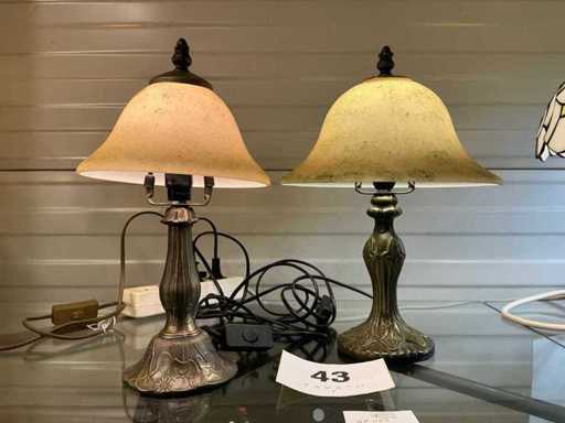 Faites patter les lampes de table lointaines du couple