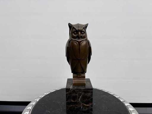 Scultura Art déco di gufo