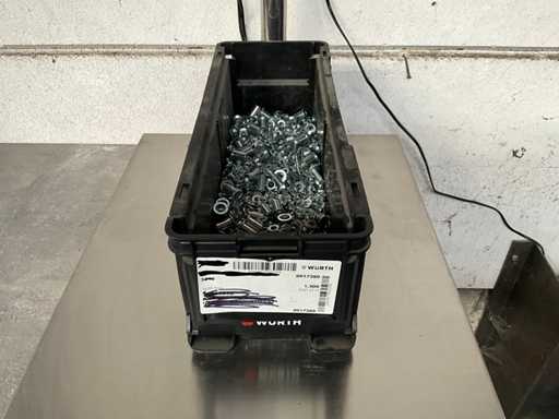Würth 5,96 kg Bac de mélange avec écrous et rondelles aveugles dans un bac empilable