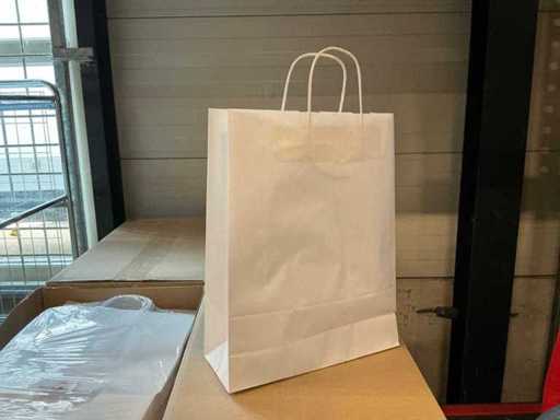 Batch of paper carrier bags 41x32x12cm white (3000x)