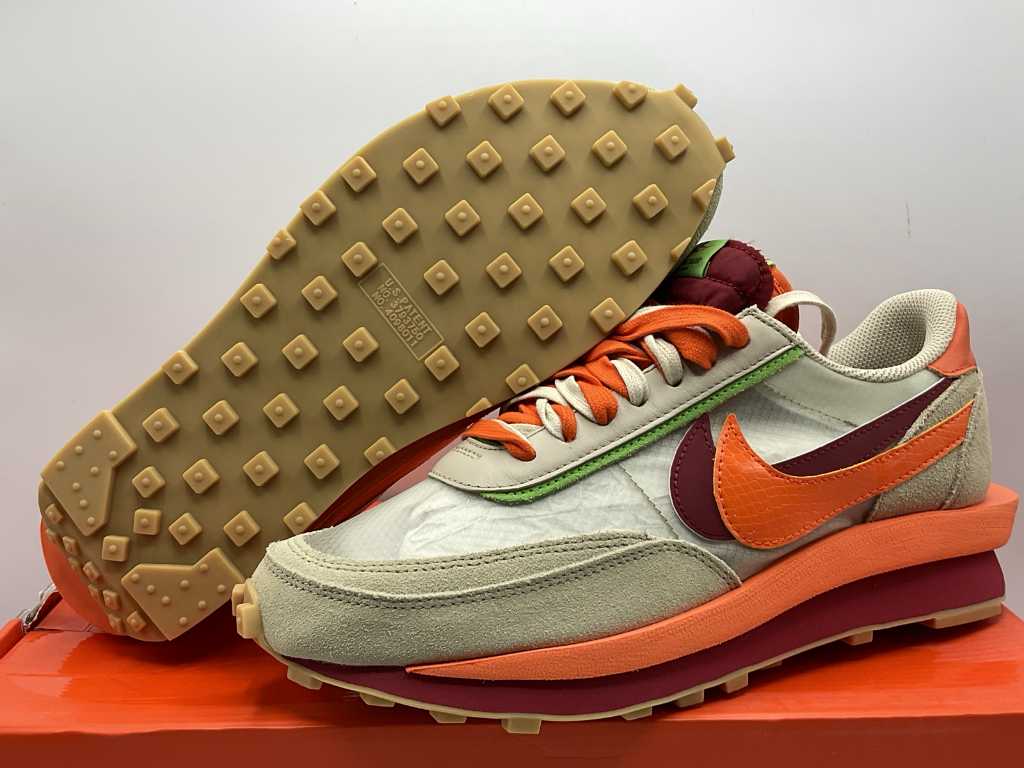 Nike LD Waffle Sacai CLOT Net Orange Blaze Baskets 43