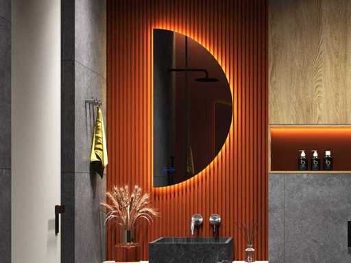 Mawialux half rond design led spiegel (80-120cm keuze)