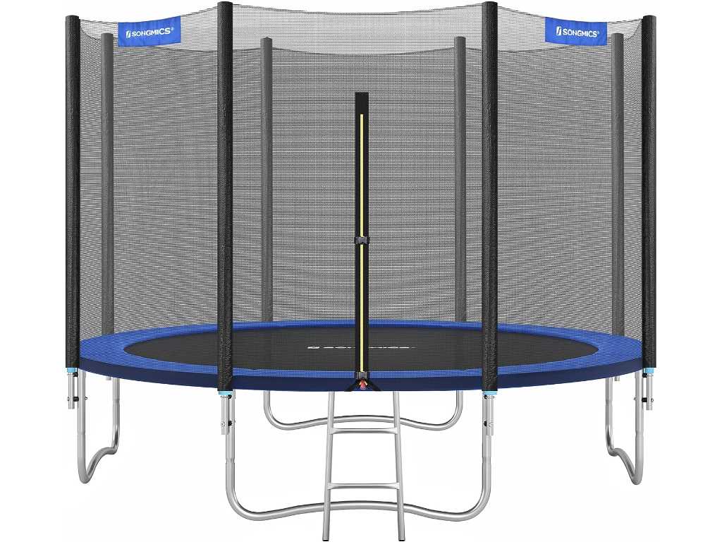 Round garden trampoline with safety net