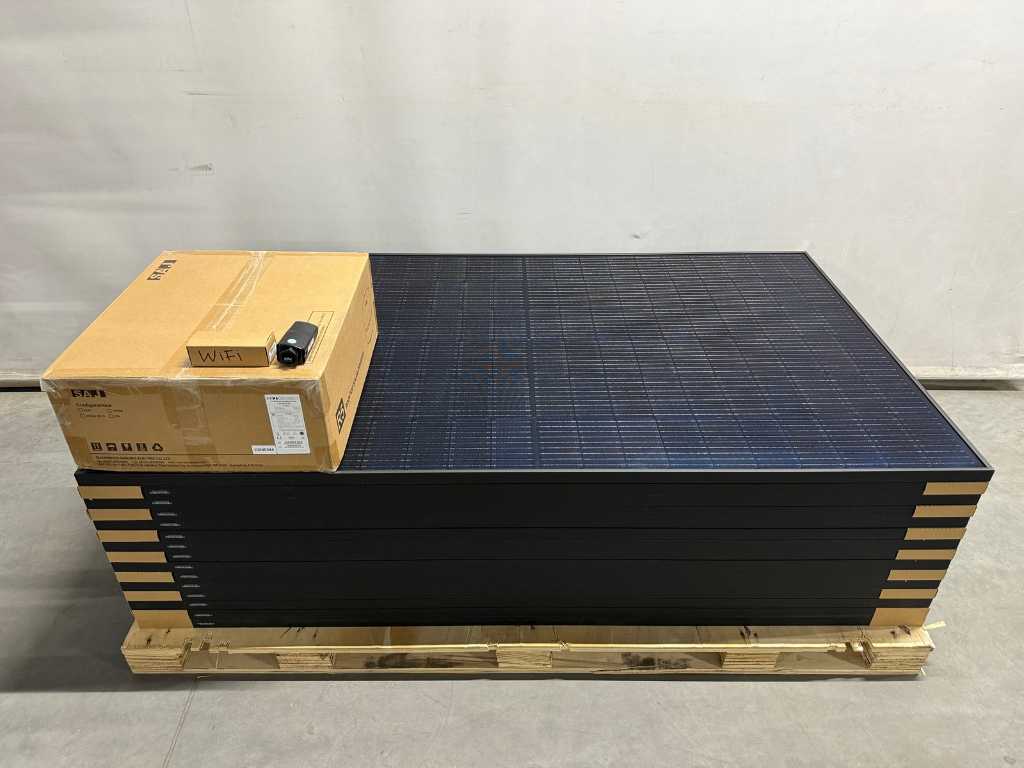 Exiom - ensemble de 15 panneaux solaires entièrement noirs (375 wc) et 1 onduleur SAJ 5kW (1 phase)
