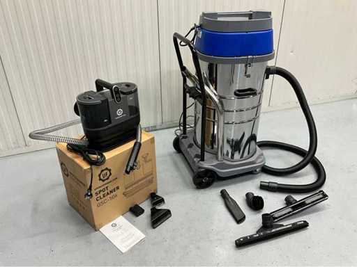 UMT - Industriële stofzuiger 100L nat/droog EN spotcleaner krachtige stoomreiniging