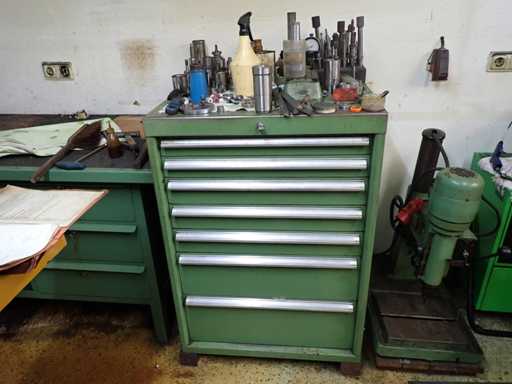 Workshop cabinet with contents