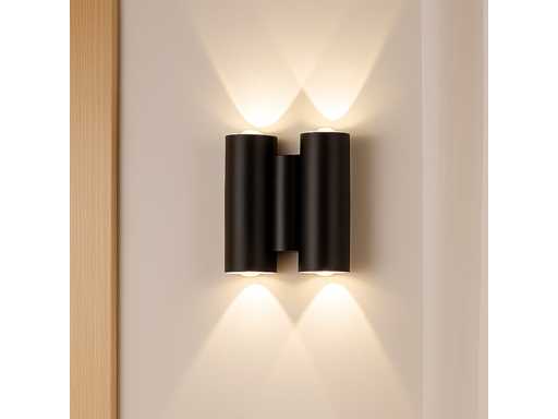 Lumière murale LED bidirectionnelle SW-47-2 – 4W – IP54 – Noire (x4)