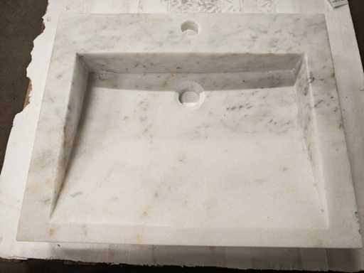 Natuursteen Marmer Wit Wastafel 55x45x10 cm