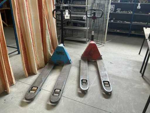 Camion à palette hydraulique manuelle (2x)