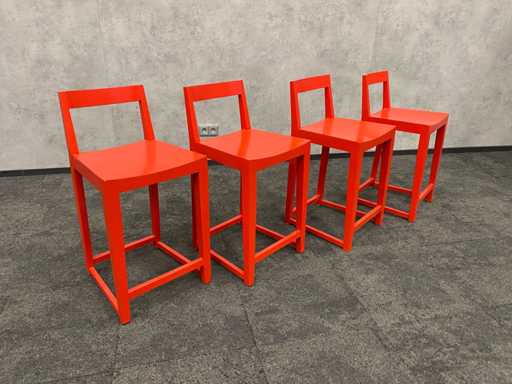 4x sgabello da bar ZH60 rosso