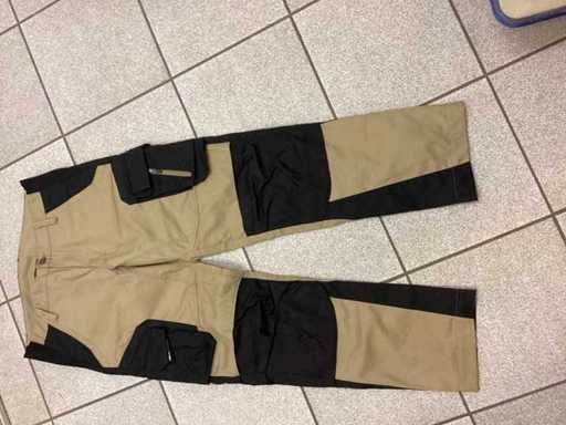 Pantalones de trabajo talla 48 FHB Florian beige/negro