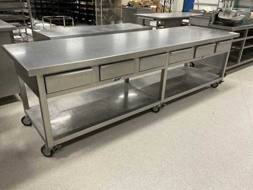 Officine bano Rvs werktafel