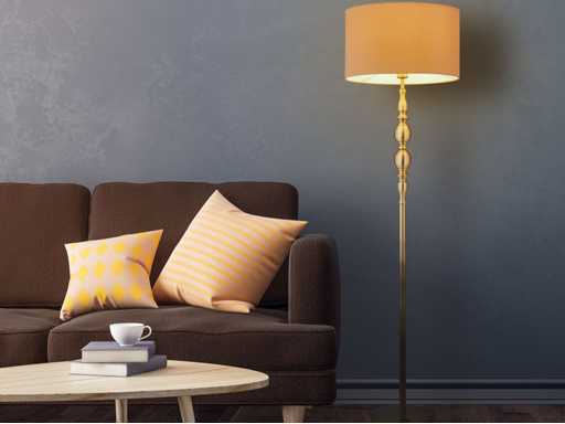 Beige straight living room lamp