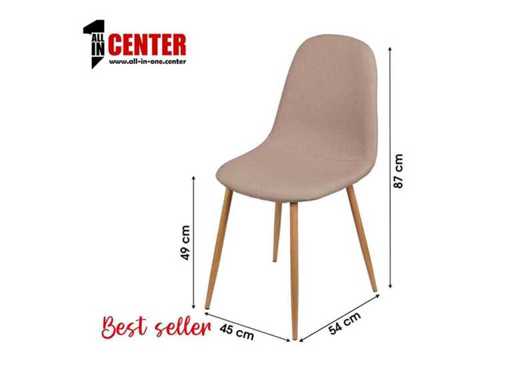 OSLO - STOEL VAN TAUPE STOF (4x)