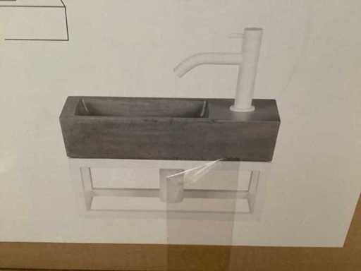 DIFFERNZ Waschbecken Juti concrete, komplettes Set