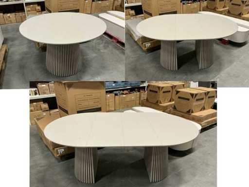 Japandi Collection Nola uitschuifbare eettafel 75x120/160/200cm taupe