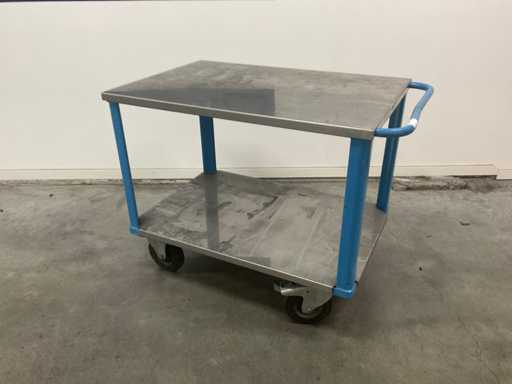 Eurokraft Lagerwagen mit zwei Edelstahlebenen