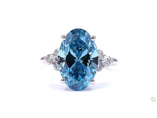 18 Witgouden ring met 5,83 crt. diamant