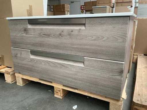 Kame Evoke Bathroom Furniture Nelson Oak 100cm