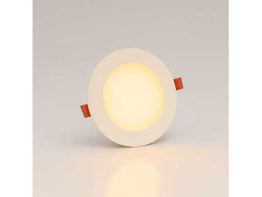 40 x LED Paneel – Rond Inbouw – 8W – 3000K Warm Wit – IP20
