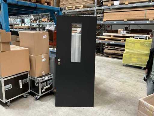 7 porte, grigio scuro, 875mm x 1975mm con finestra panoramica e telai ben riempiti, molto ben