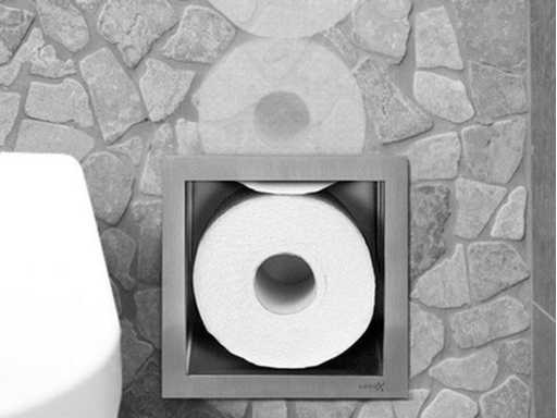 Looox CL1 portarotolo di ricambio da incasso in acciaio inox