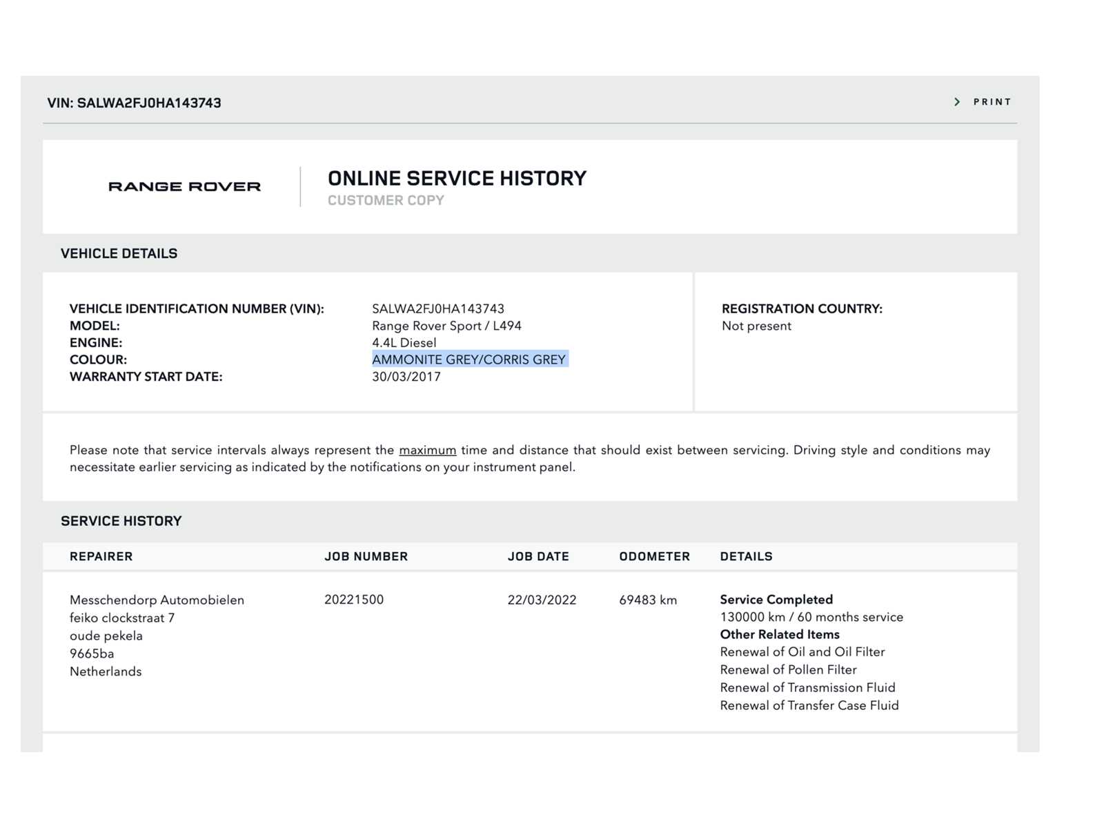 Land Rover Range Rover Sport 4.4 SDV8 Autobiografie Dynamic 340 PS 2017, SV-525-J