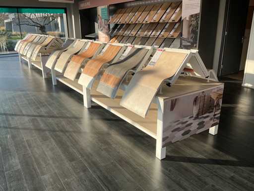 Presentatie tafel met vinyl samples (4x)