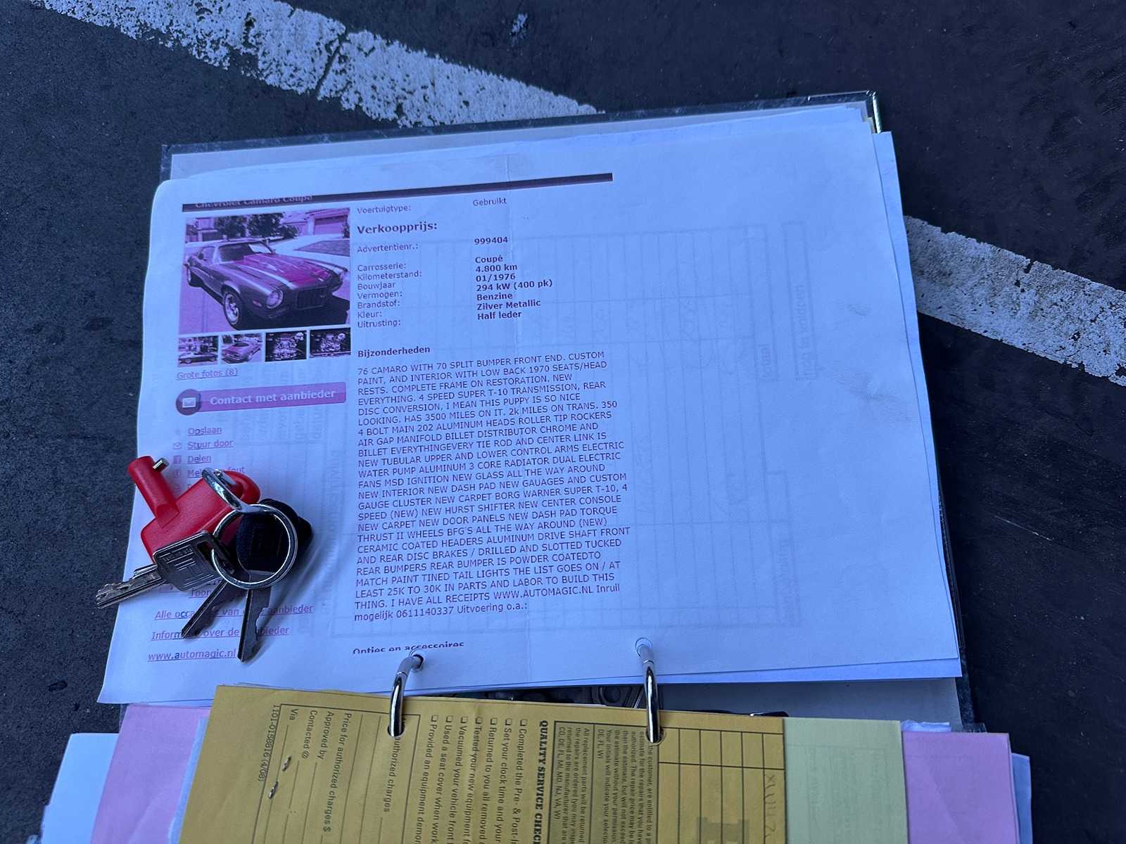 Chevrolet Camaro Sport 5.7 V8 350pk 1976, 96-YB-99