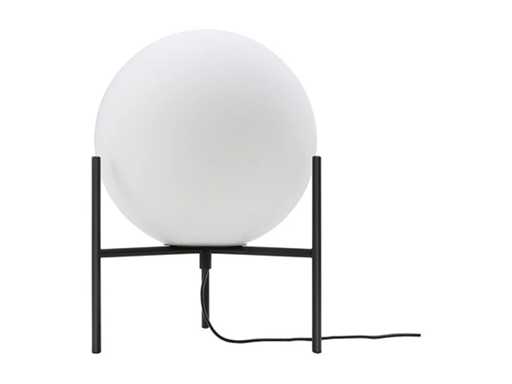 Lampe à poser noire matte et verre fumé
