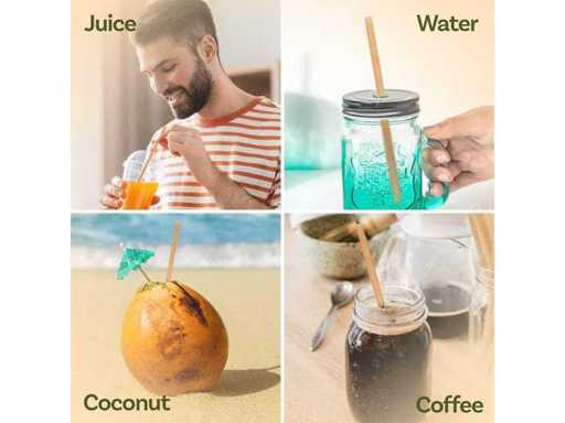 Paper Wrapped Sugar Cane Straws Kitchen (7000x)