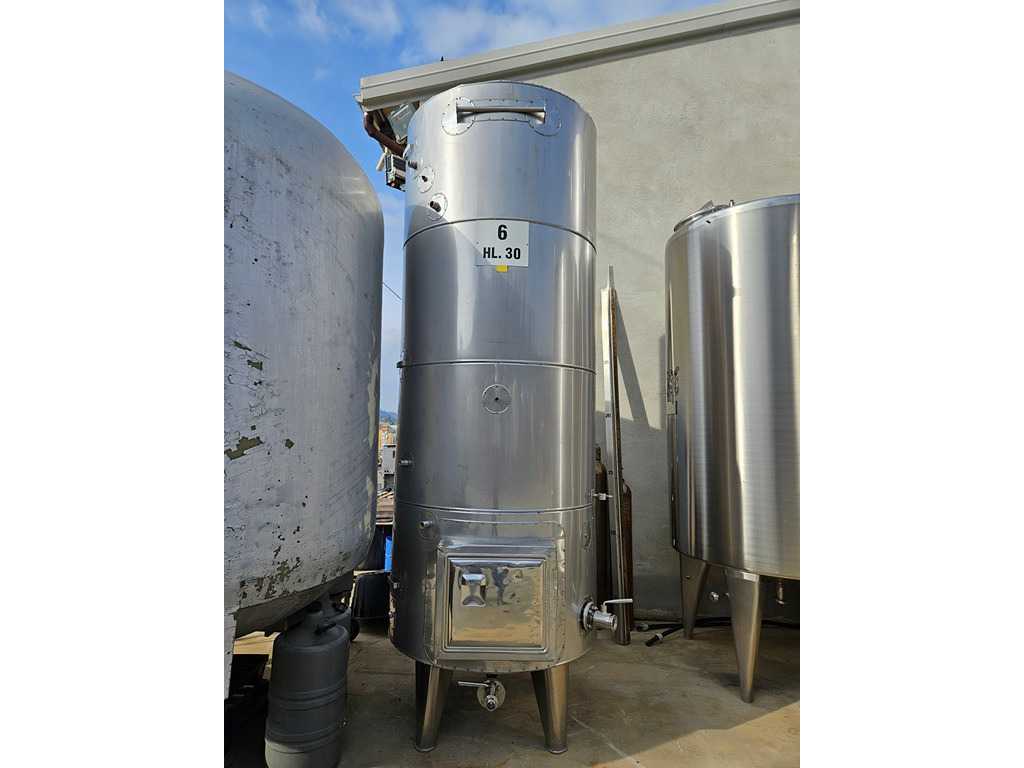 Capacité du réservoir en acier inoxydable 3000 litres (HL 30) environ, mod. Stockage entièrement isolé