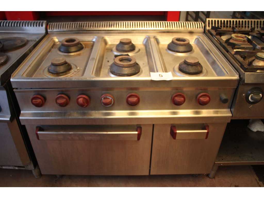 6-burner stainless steel gas stove DIAMOND