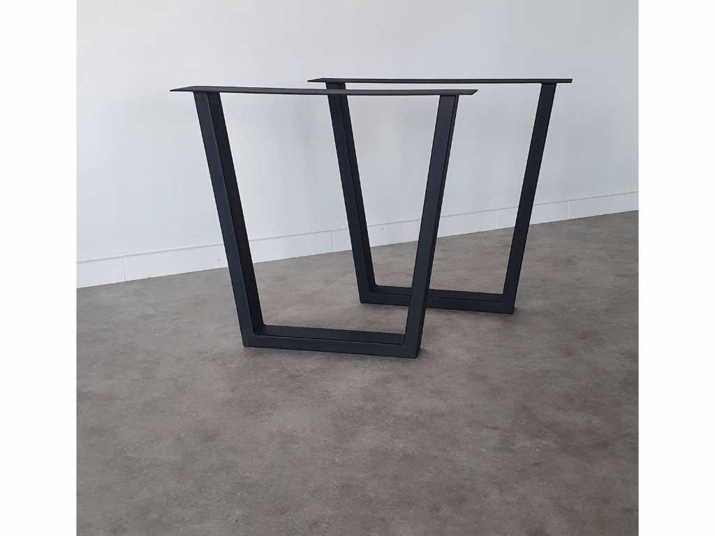Set van 2 metalen design tafelpoten, trapeziumvorm NEG