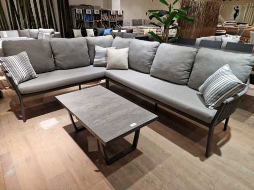 Salon d’angle extérieur Tierra Liv Anthracite avec Corde Anthracite