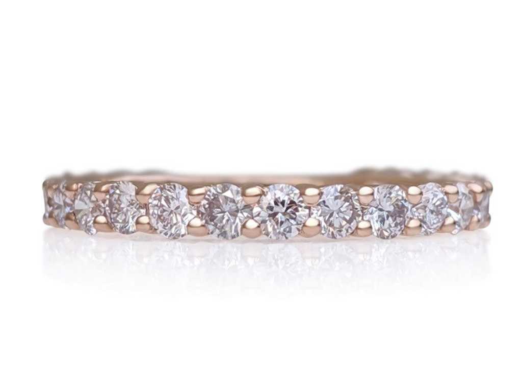 Fede nuziale di lusso Diamante rosa naturale molto raro 1,05 carati