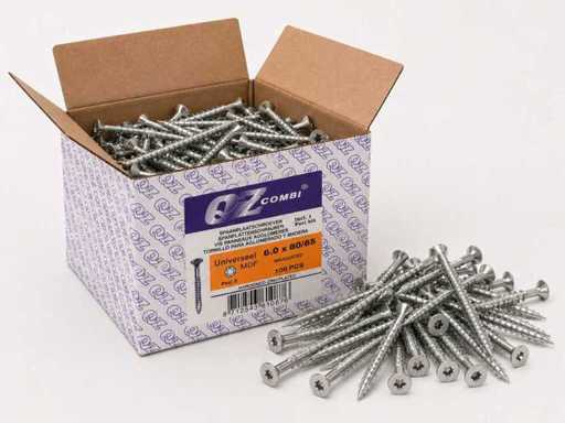QZ - Pozi Bit - 6.0x80/65 - Chipboard screws - 100 pack (100x)
