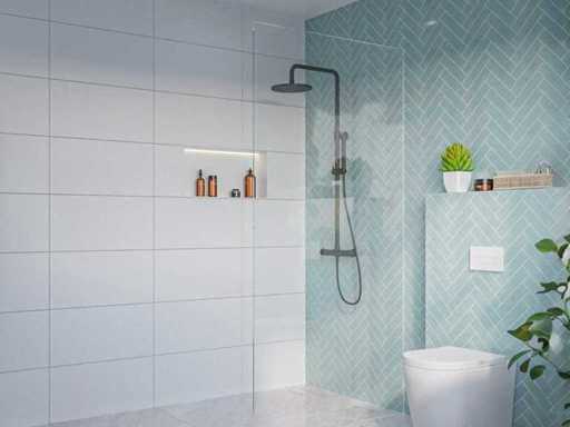 Fortifura Galeria Tenzionale doccia incorporata con profilo 100x200 cromato SW1170645