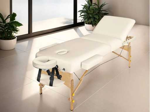Table de massage portable pliante à 3 zones - beige