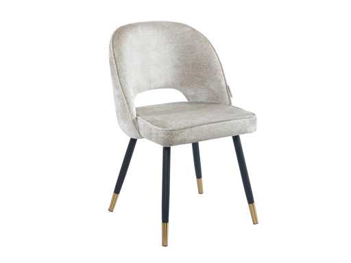Colenis - Richard Dining Chair - Set di 4 - Beige - Velluto - Nero Golden Legs - Sedie da pranzo