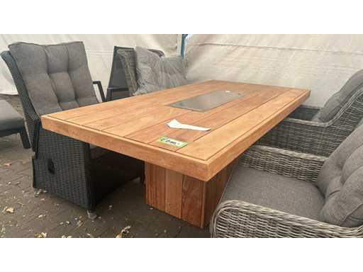 Ausgezeichnet – Teakholz – Feuertisch (200x100 cm)