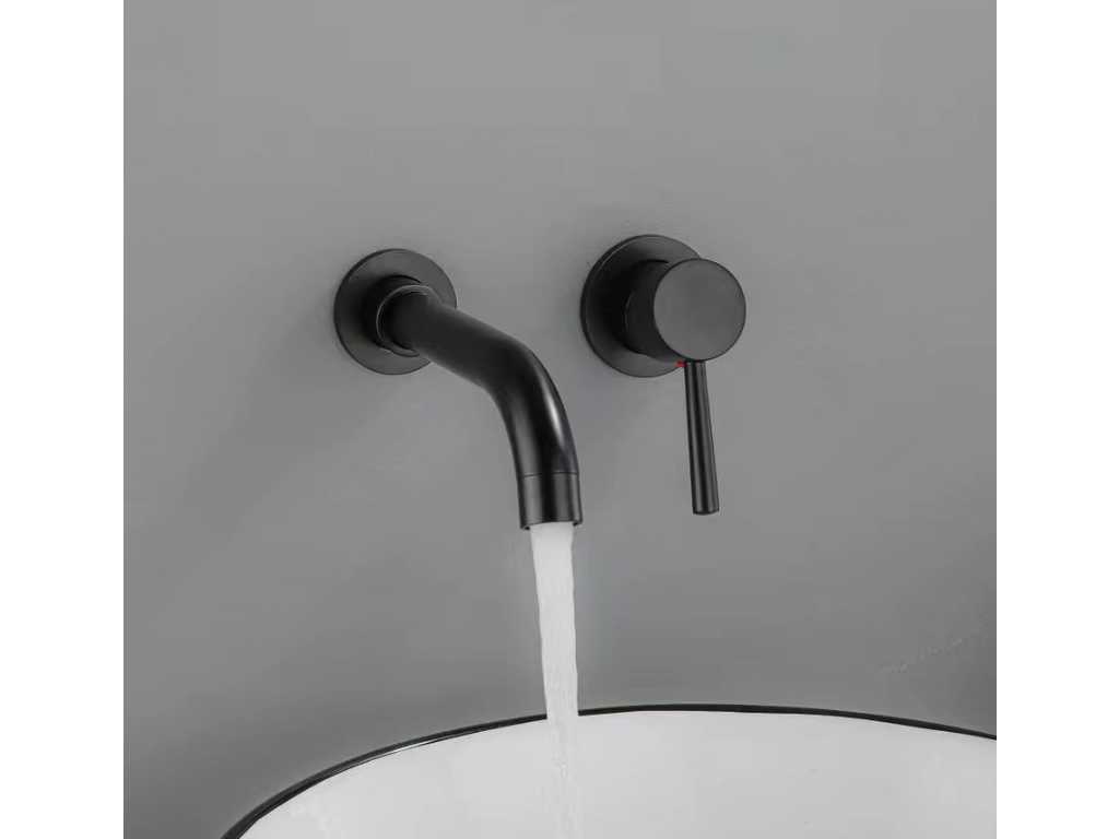 Built-in mixer tap - chrome-plated stainless steel black