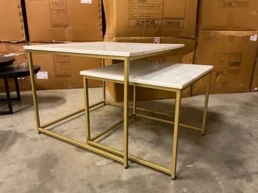 Ensemble de table basse en coton de 2