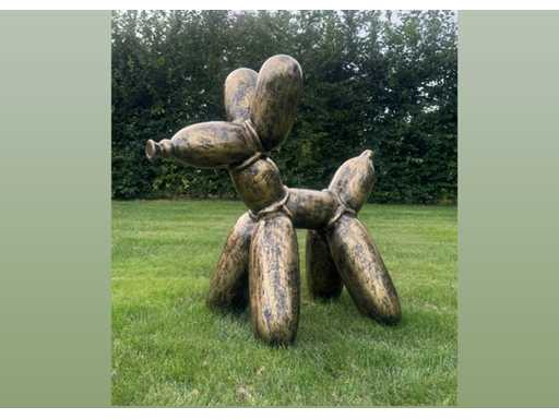 Ballon chien H100cm Vieil Or