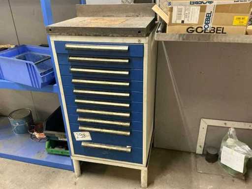 Armoire à tiroir télescopique avec contenu