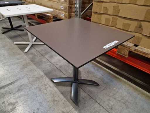Gardini - HPL Tuintafel Volvic 70 x 80cm Taupe met Onderstel Kantelbaar