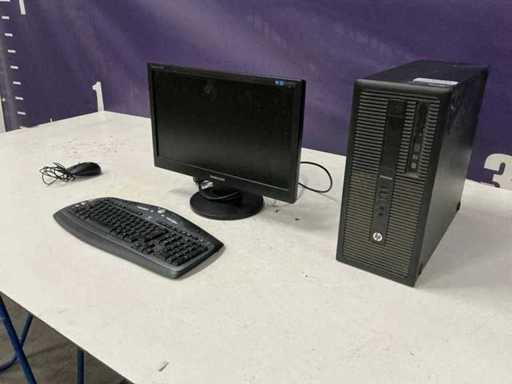 HP Elitedesk 800 G1 Tower Desktop pc+beeldscherm