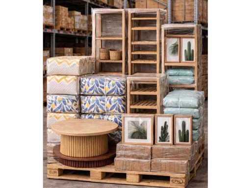 Beautiful palette of 130 items for interior design, table, cushion, shelf table etc. only new