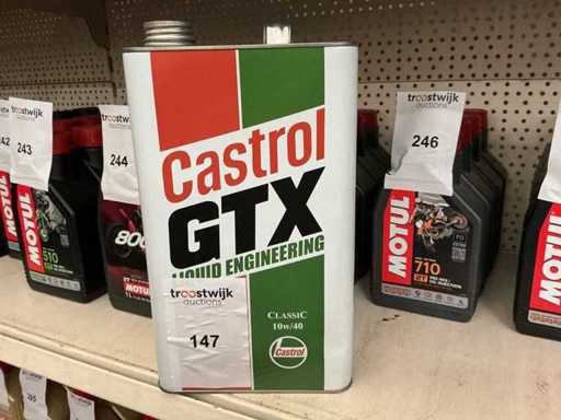 Castrol GTX, capacità 5 litri, olio motore Classic 10 con 40